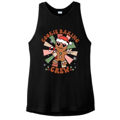 Cookie Baking Crew Groovy Retro Merry Christmas Xmas Gift Ladies PosiCharge Tri-Blend Wicking Tank