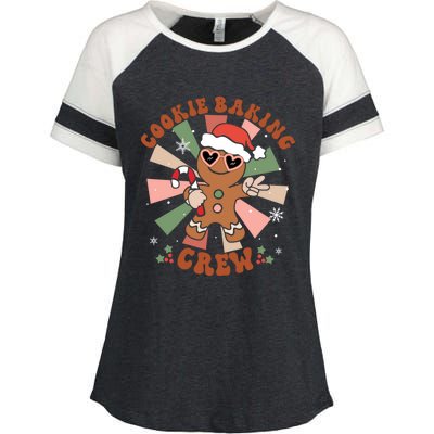 Cookie Baking Crew Groovy Retro Merry Christmas Xmas Gift Enza Ladies Jersey Colorblock Tee