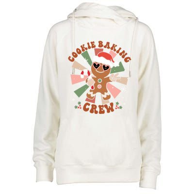 Cookie Baking Crew Groovy Retro Merry Christmas Xmas Gift Womens Funnel Neck Pullover Hood