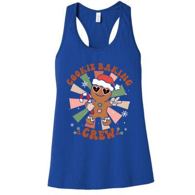 Cookie Baking Crew Groovy Retro Merry Christmas Xmas Gift Women's Racerback Tank