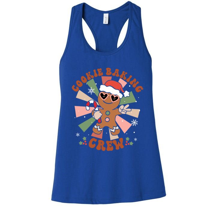 Cookie Baking Crew Groovy Retro Merry Christmas Xmas Gift Women's Racerback Tank