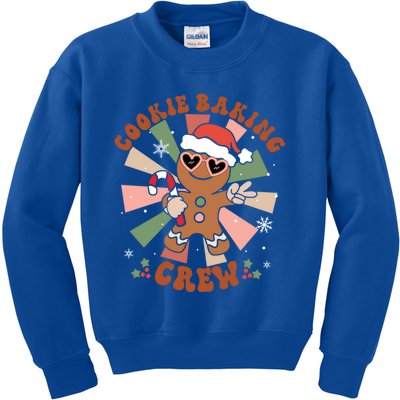 Cookie Baking Crew Groovy Retro Merry Christmas Xmas Gift Kids Sweatshirt