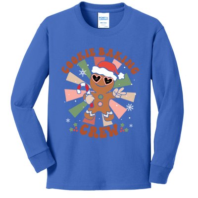 Cookie Baking Crew Groovy Retro Merry Christmas Xmas Gift Kids Long Sleeve Shirt