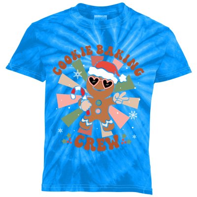 Cookie Baking Crew Groovy Retro Merry Christmas Xmas Gift Kids Tie-Dye T-Shirt