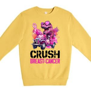 Crush Breast Cancer TRex Dinosaur Premium Crewneck Sweatshirt