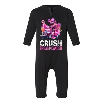 Crush Breast Cancer TRex Dinosaur Infant Fleece One Piece