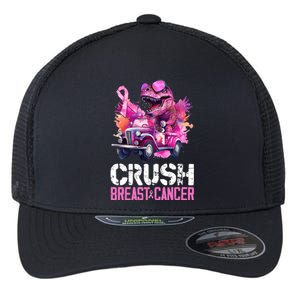 Crush Breast Cancer TRex Dinosaur Flexfit Unipanel Trucker Cap