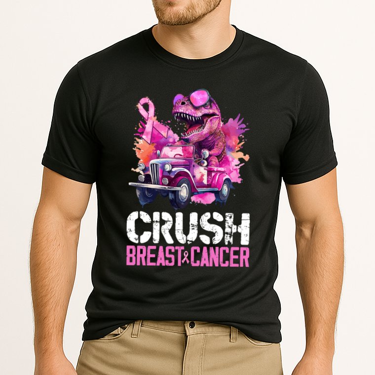 Crush Breast Cancer TRex Dinosaur Cooling Performance Crew T-Shirt
