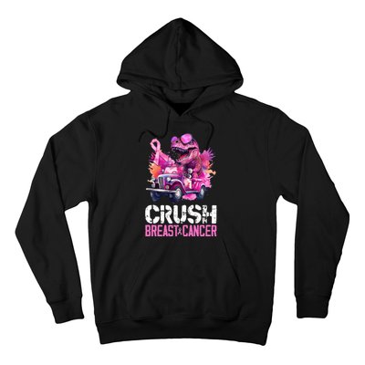 Crush Breast Cancer TRex Dinosaur Hoodie