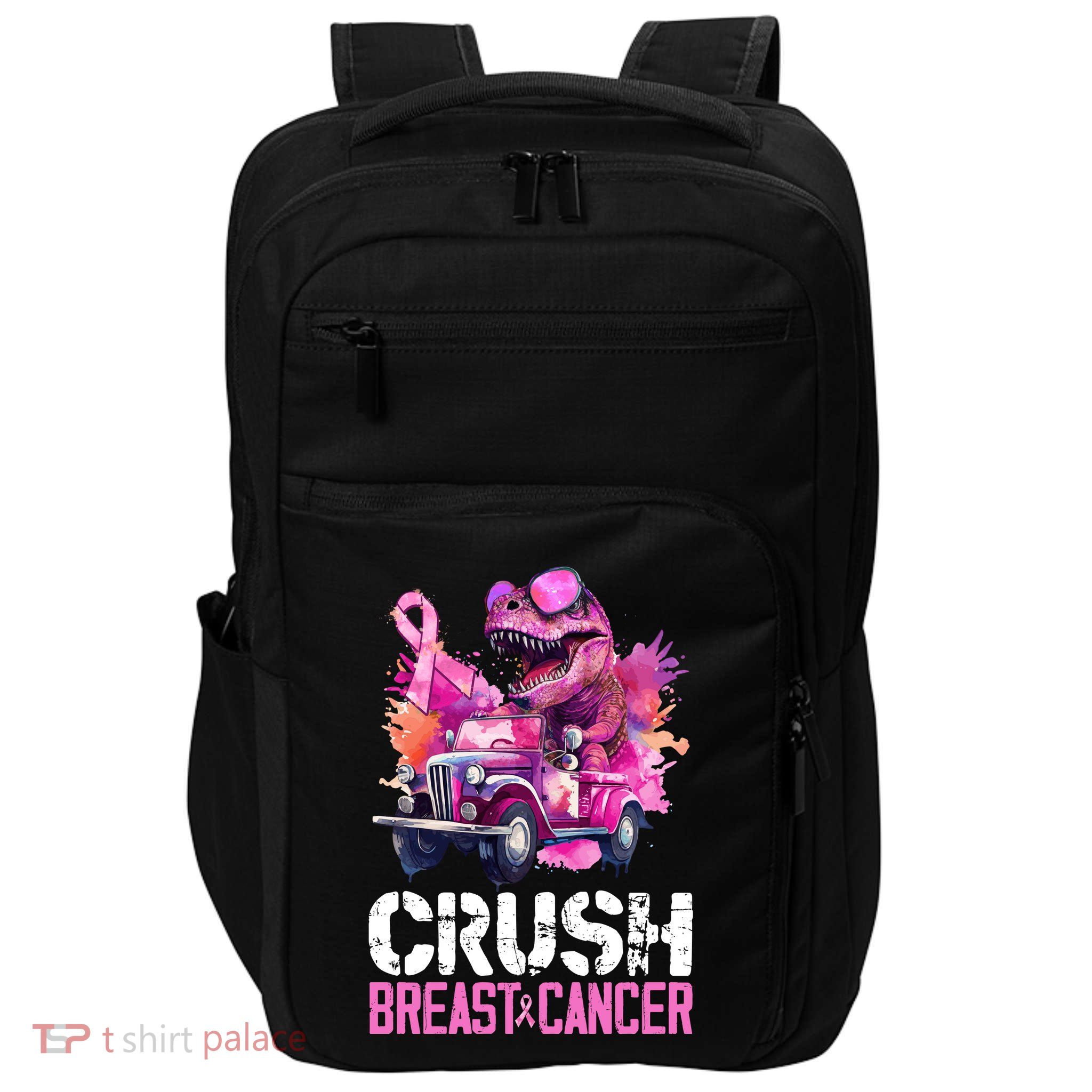 Crush Breast Cancer TRex Dinosaur Impact Tech Backpack