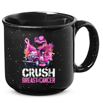 Crush Breast Cancer TRex Dinosaur 15oz Campfire Ceramic Mug