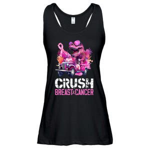 Crush Breast Cancer TRex Dinosaur Ladies Essential Flowy Tank