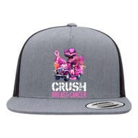 Crush Breast Cancer TRex Dinosaur Flat Bill Trucker Hat