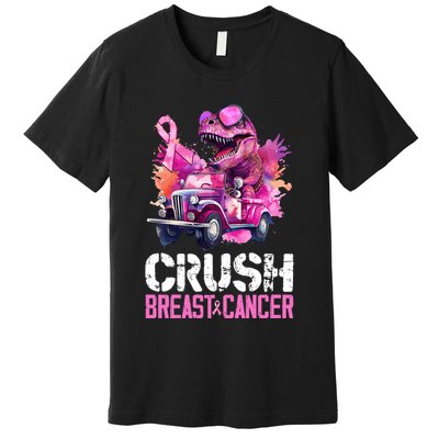 Crush Breast Cancer TRex Dinosaur Premium T-Shirt