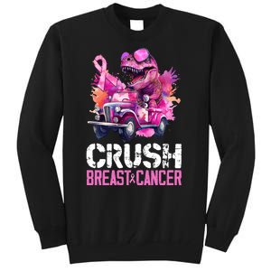 Crush Breast Cancer TRex Dinosaur Tall Sweatshirt