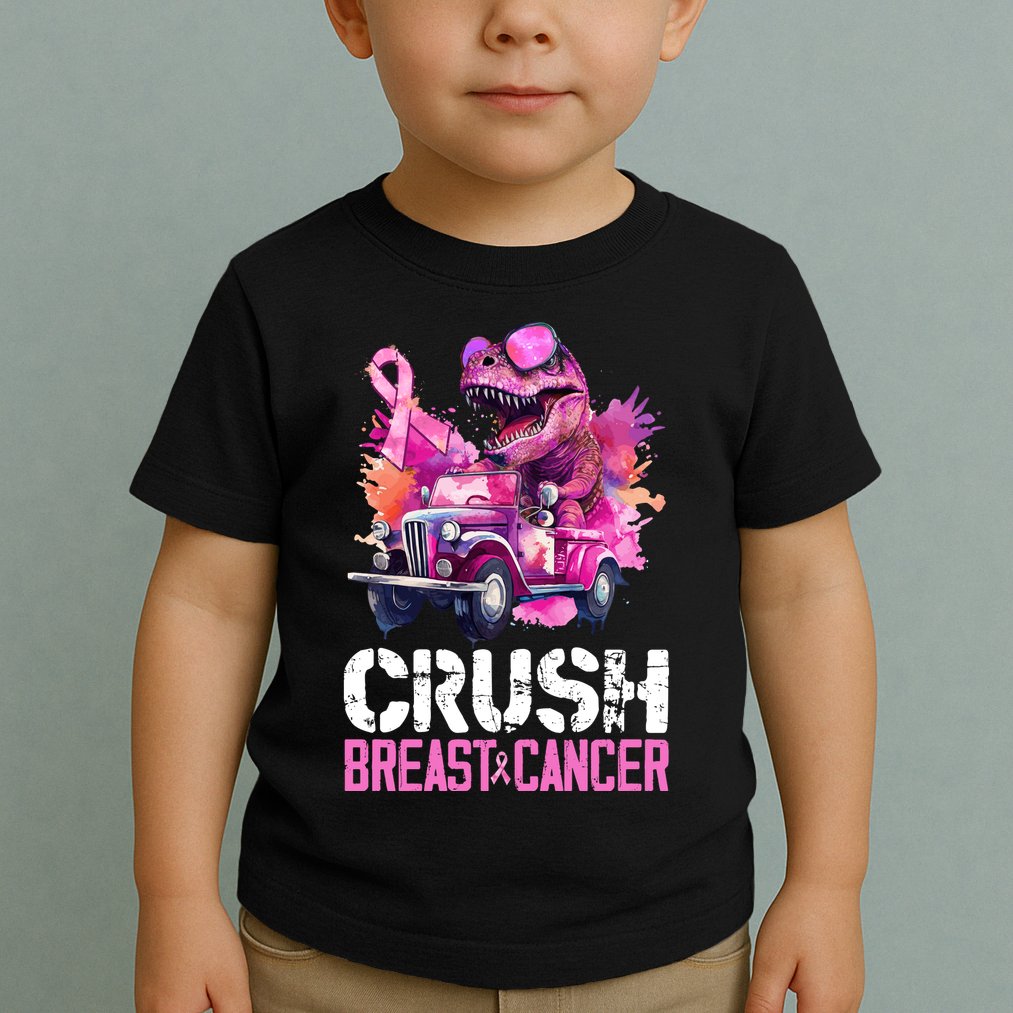 Crush Breast Cancer TRex Dinosaur Toddler T-Shirt