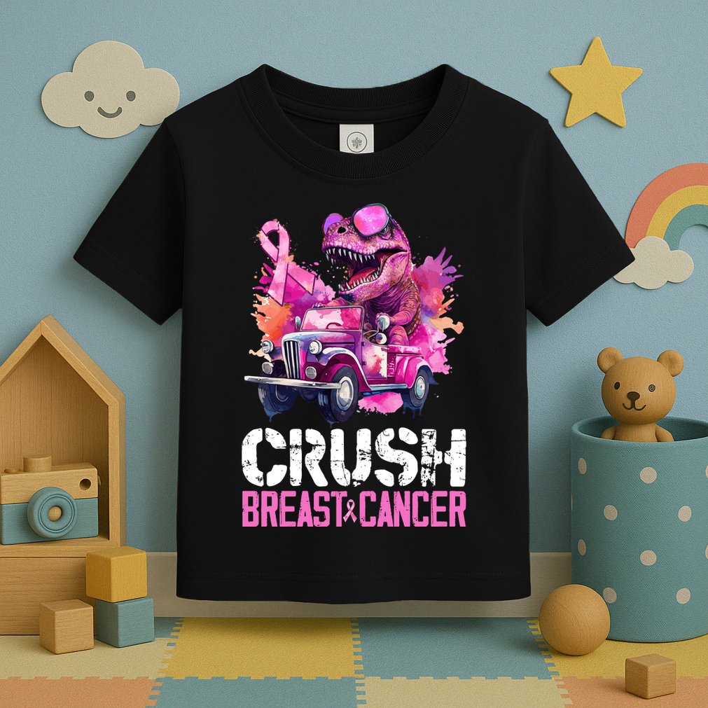 Crush Breast Cancer TRex Dinosaur Toddler T-Shirt
