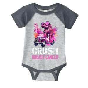 Crush Breast Cancer TRex Dinosaur Infant Baby Jersey Bodysuit