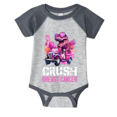 Crush Breast Cancer TRex Dinosaur Infant Baby Jersey Bodysuit