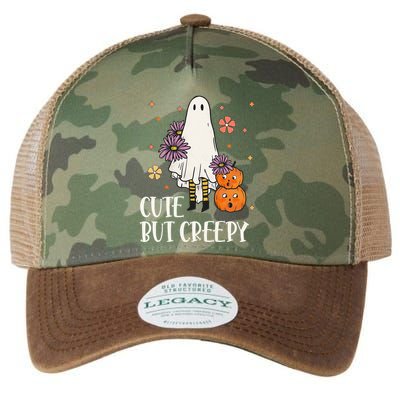 Cute But Creepy Groovy Ghost Spooky Floral Ghost Halloween Legacy Tie Dye Trucker Hat
