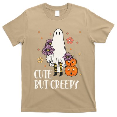 Cute But Creepy Groovy Ghost Spooky Floral Ghost Halloween T-Shirt