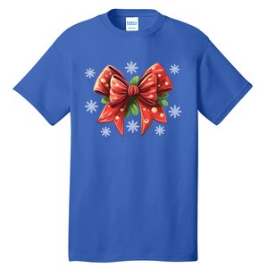 Coquette Bow Christmas Tree Cake Christmas Vibes Meaningful Gift Tall T-Shirt