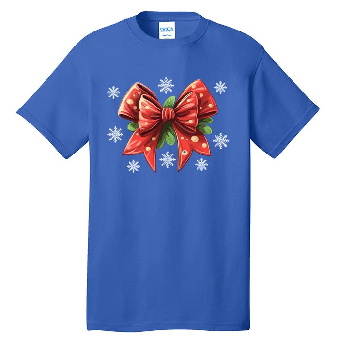 Coquette Bow Christmas Tree Cake Christmas Vibes Meaningful Gift Tall T-Shirt