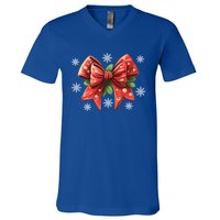 Coquette Bow Christmas Tree Cake Christmas Vibes Meaningful Gift V-Neck T-Shirt