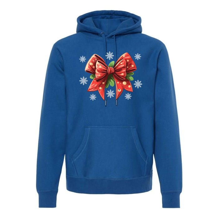 Coquette Bow Christmas Tree Cake Christmas Vibes Meaningful Gift Premium Hoodie