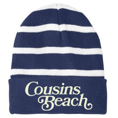 Cousins Beach Striped Beanie with Solid Band