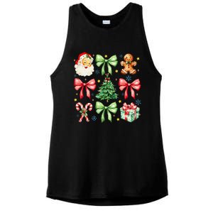 Coquette Bow Christmas Tree Gingerbread Santa Xmas Holiday Ladies PosiCharge Tri-Blend Wicking Tank