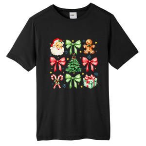 Coquette Bow Christmas Tree Gingerbread Santa Xmas Holiday Tall Fusion ChromaSoft Performance T-Shirt