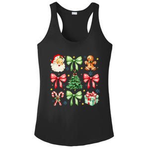 Coquette Bow Christmas Tree Gingerbread Santa Xmas Holiday Ladies PosiCharge Competitor Racerback Tank