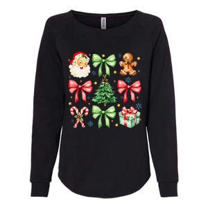 Coquette Bow Christmas Tree Gingerbread Santa Xmas Holiday Womens California Wash Sweatshirt