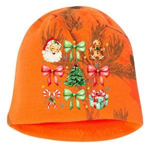 Coquette Bow Christmas Tree Gingerbread Santa Xmas Holiday Kati - Camo Knit Beanie