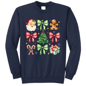 Coquette Bow Christmas Tree Gingerbread Santa Xmas Holiday Sweatshirt