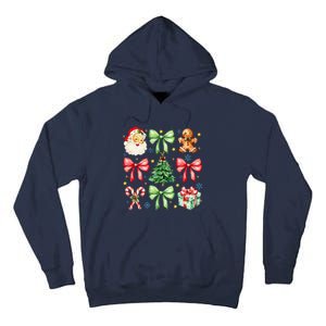 Coquette Bow Christmas Tree Gingerbread Santa Xmas Holiday Tall Hoodie