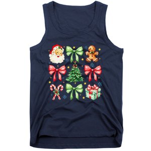 Coquette Bow Christmas Tree Gingerbread Santa Xmas Holiday Tank Top