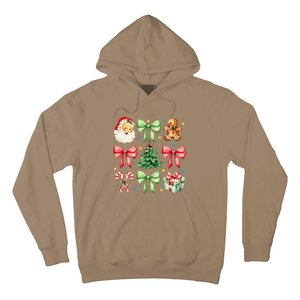 Coquette Bow Christmas Tree Gingerbread Santa Xmas Holiday Hoodie