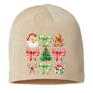 Coquette Bow Christmas Tree Gingerbread Santa Xmas Holiday Sustainable Beanie