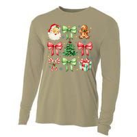 Coquette Bow Christmas Tree Gingerbread Santa Xmas Holiday Cooling Performance Long Sleeve Crew