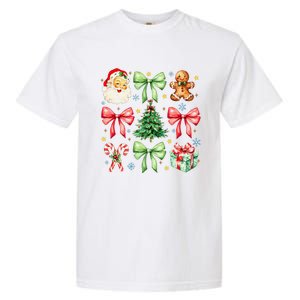 Coquette Bow Christmas Tree Gingerbread Santa Xmas Holiday Garment-Dyed Heavyweight T-Shirt