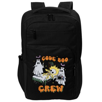 Code Boo Crew Funny Ghost Nurse Halloween Impact Tech Backpack