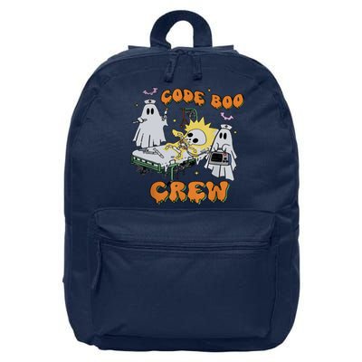 Code Boo Crew Funny Ghost Nurse Halloween 16 in Basic Backpack