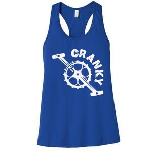 Cranky Bicycle Crank Cool Bike Rider Builder Women's Racerback Tank