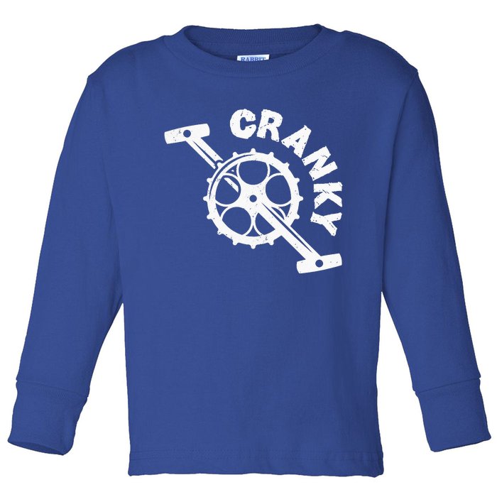 Cranky Bicycle Crank Cool Bike Rider Builder Toddler Long Sleeve Shirt