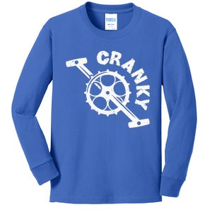 Cranky Bicycle Crank Cool Bike Rider Builder Kids Long Sleeve Shirt