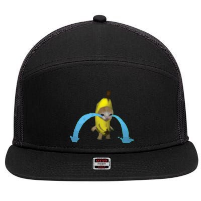Crying Banana Cat Meme Popular Internet Meme Christmas Day 7 Panel Mesh Trucker Snapback Hat