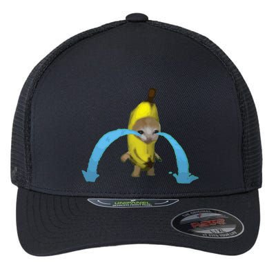 Crying Banana Cat Meme Popular Internet Meme Christmas Day Flexfit Unipanel Trucker Cap