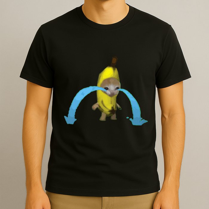 Crying Banana Cat Meme Popular Internet Meme Christmas Day T-Shirt